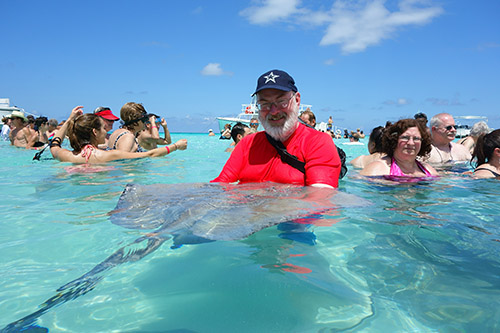 I was amazed to hold a stingray during our excursion to Stingray City, from the tender port of Grand Cayman Island from Royal Caribbean's Navigator of the Seas on our Caribbean Cruise vacation