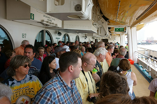 Muster Drill on Royal Caribbean's Navigator of the Seas on our Caribbean Cruise vacation