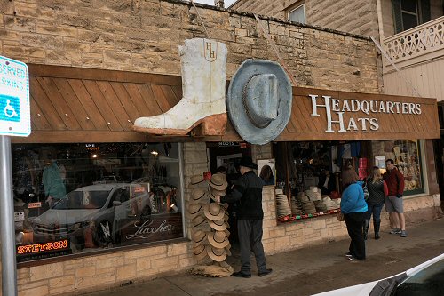 Headquarters Hats store in Fredericksburg Texas